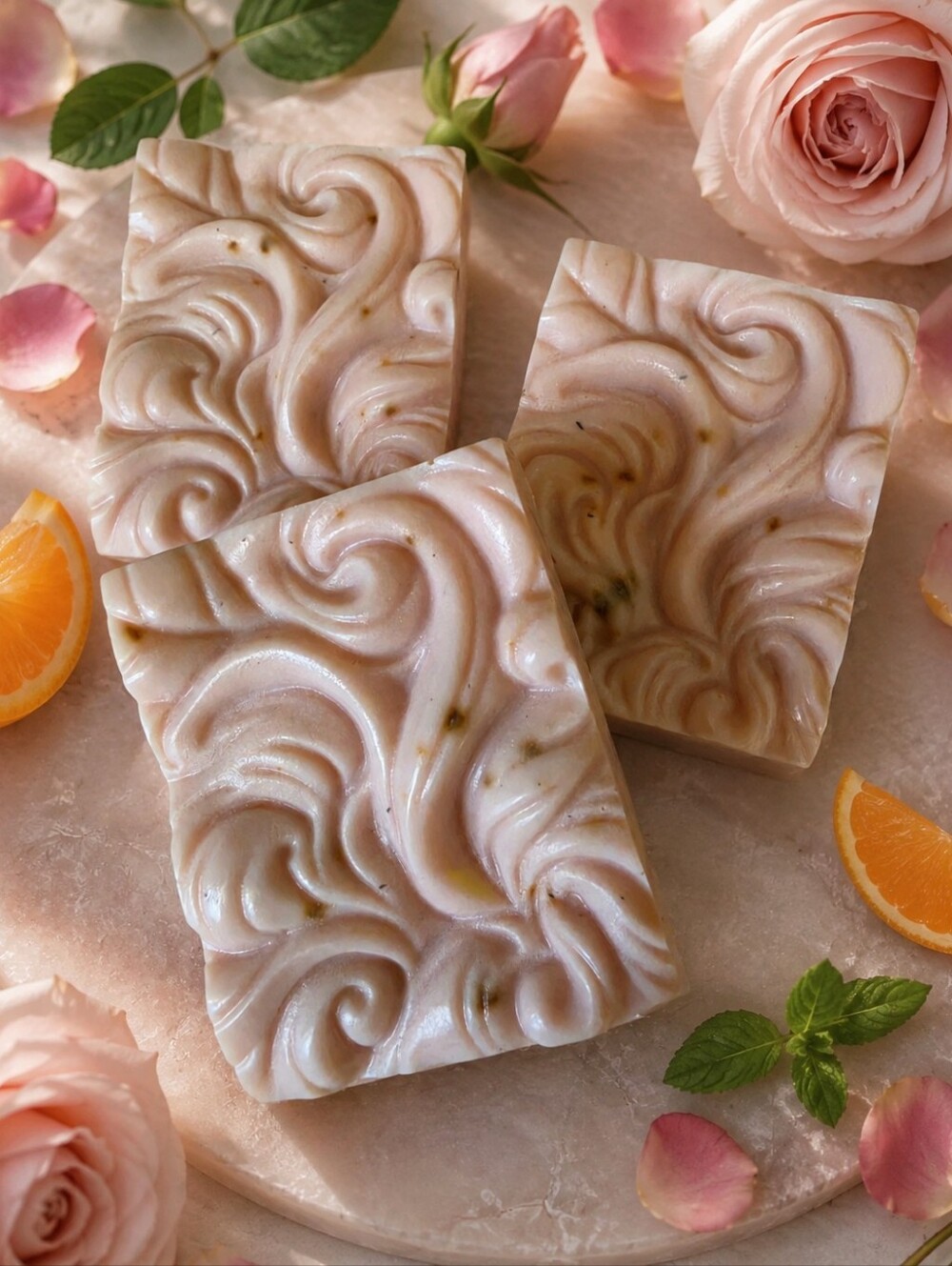 Heart Bloom Rose Petal Shea Butter Hand-Poured Artisan Soap - Picture 1 of 3